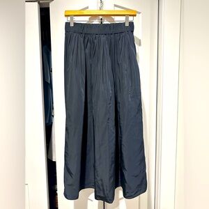 Uniqlo Navy Blue Maxi A-Line Pleated Skirt